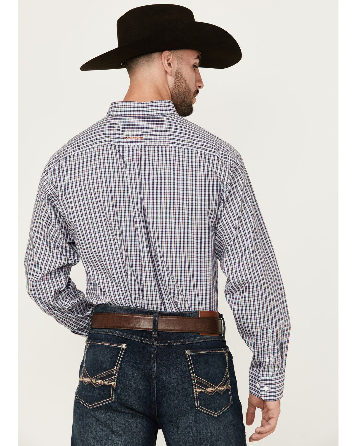 Image #4 - Ariat Men's Walker Plaid Print Long Sleeve Button-Down Western Shirt - Big, Blue, hi-res