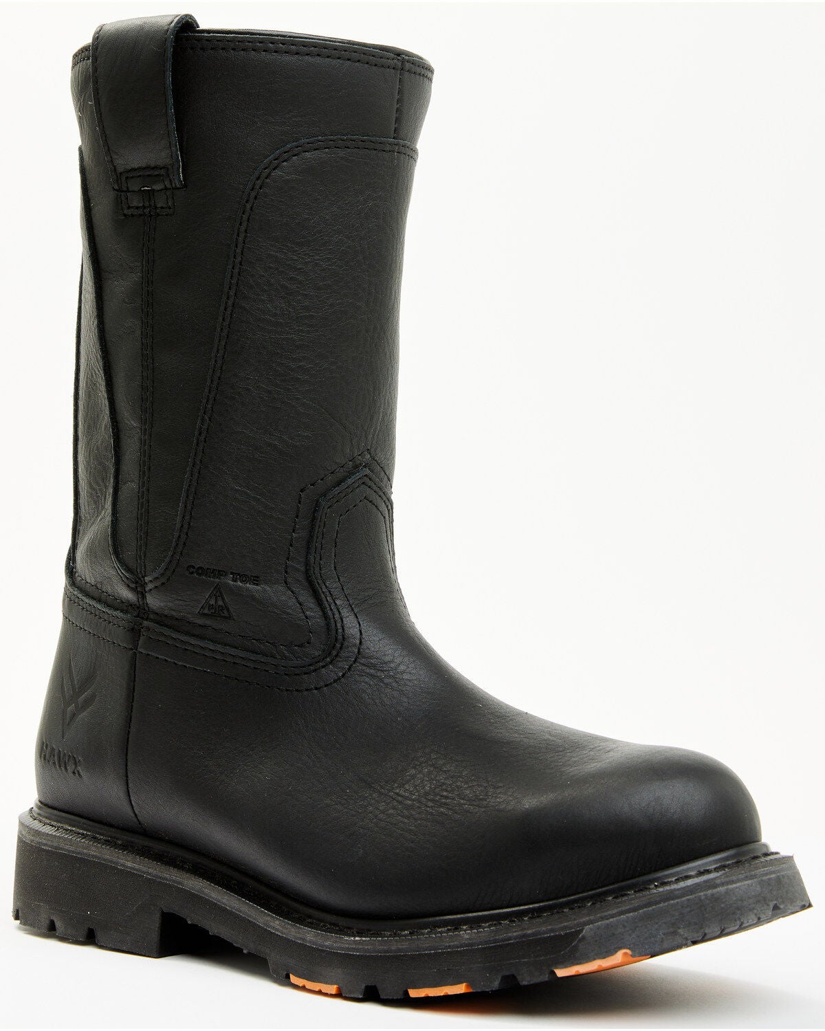 Hawx Men's 11" Industrial Wellington Work Boots - Composite Toe, Black, hi-res