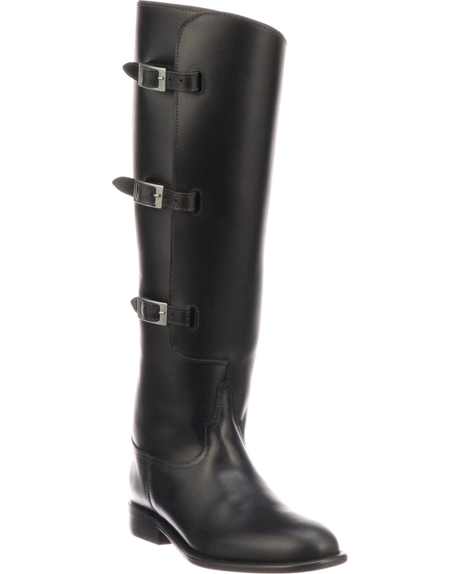 Lucchese Women s Handmade Bruna Black Buckle Fashion Boots Round