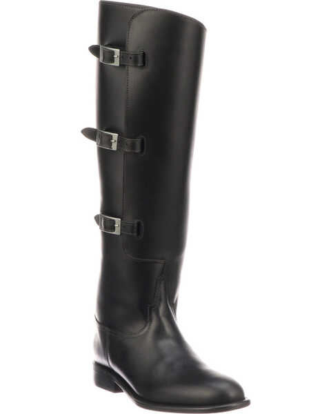 Image #1 - Lucchese Women's Handmade Bruna Black Buckle Fashion Boots - Round Toe, , hi-res