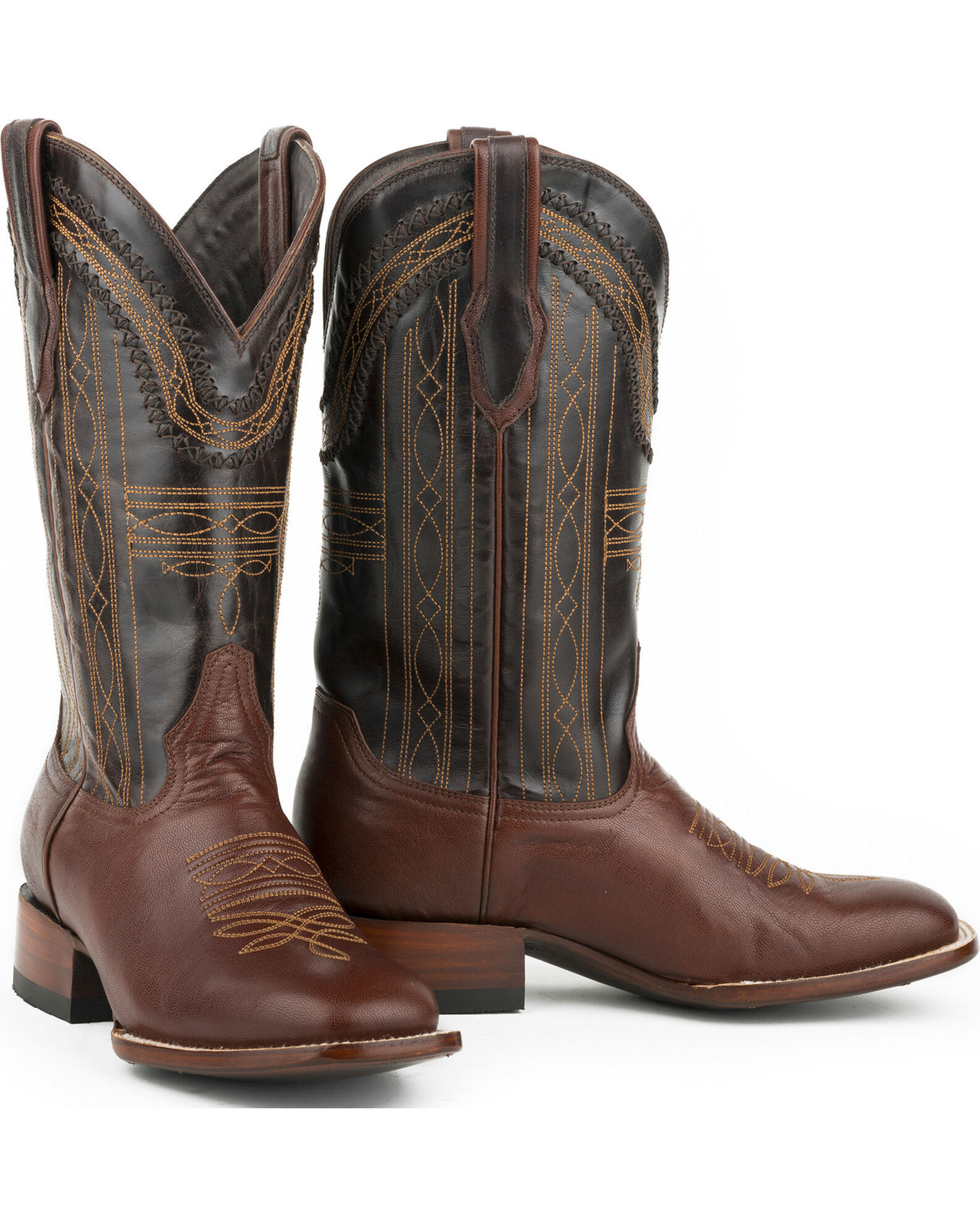 Image #1 - Stetson Men's Goat Vamp Western Boots, Brown, hi-res
