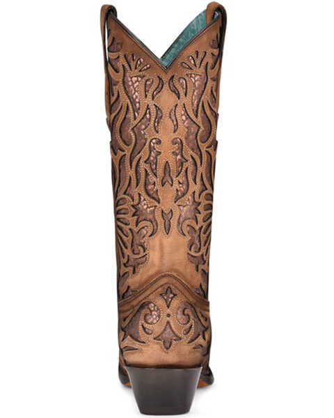 Image #4 - Corral Women's Shedron Inlay Western Boots - Snip Toe, Brown, hi-res