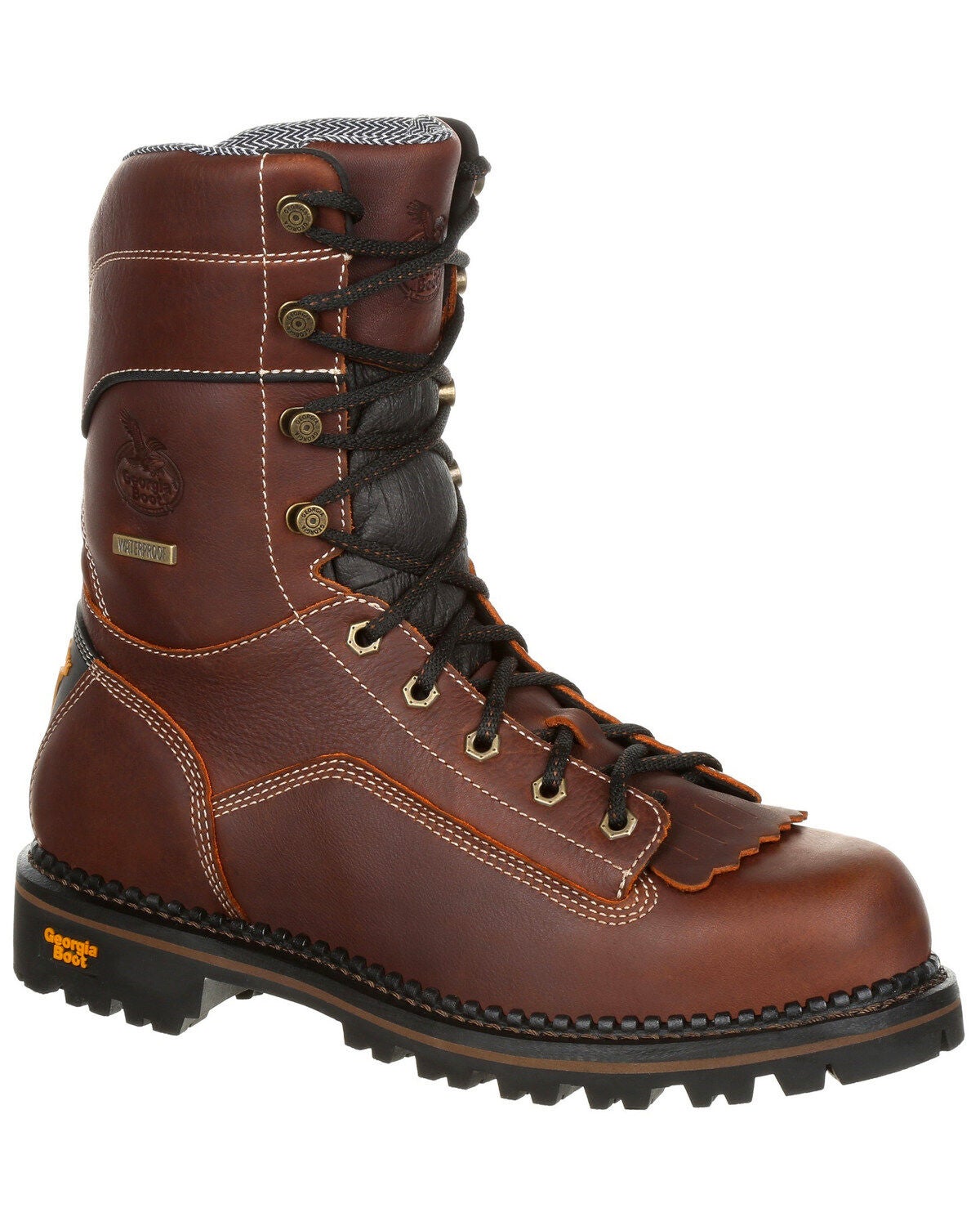Georgia Boot Men's Amp LT Waterproof Logger Boots - Round Toe, Brown, hi-res