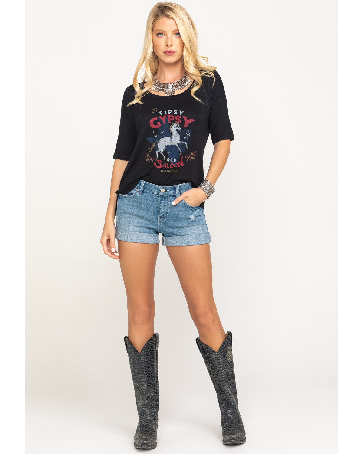 Denim shorts and boots clearance