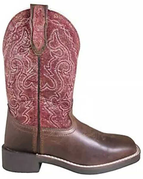 Smoky Mountain Boys' Odessa Western Boots - Square Toe, Red, hi-res