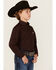 Image #2 - Panhandle Select Boys' Solid Long Sleeve Button-Down Stretch Western Shirt, Brown, hi-res