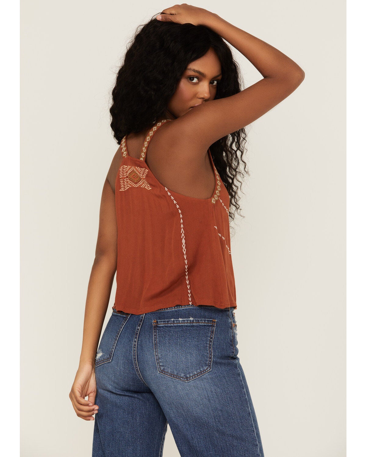 Shyanne Women's Rust Embroidered Southwestern Cami | Boot Barn