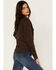 Cleo + Wolf Women's Pincord Button Down Long Sleeve Snap Western Shirt, Chocolate, hi-res