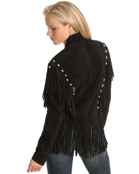 Image #3 - Liberty Wear Bone Bead & Fringe Leather Jacket, , hi-res