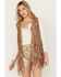Wonderwest Women's Foiled Suede Vest, Brown, hi-res