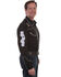 Image #2 - Scully Men's Skulls, Guns N Cards Embroidered Yoke Long Sleeve Pearl Snap Western Shirt - Big, Black, hi-res