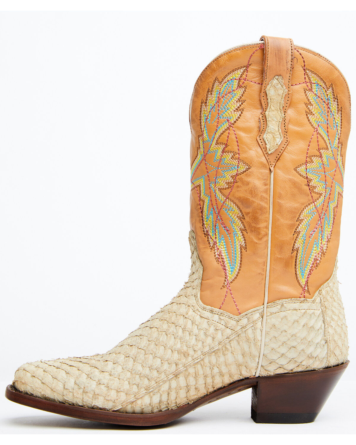 Image #3 - Dan Post Women's Queretaro Exotic Seabass Western Boots - Square Toe, Oryx, hi-res
