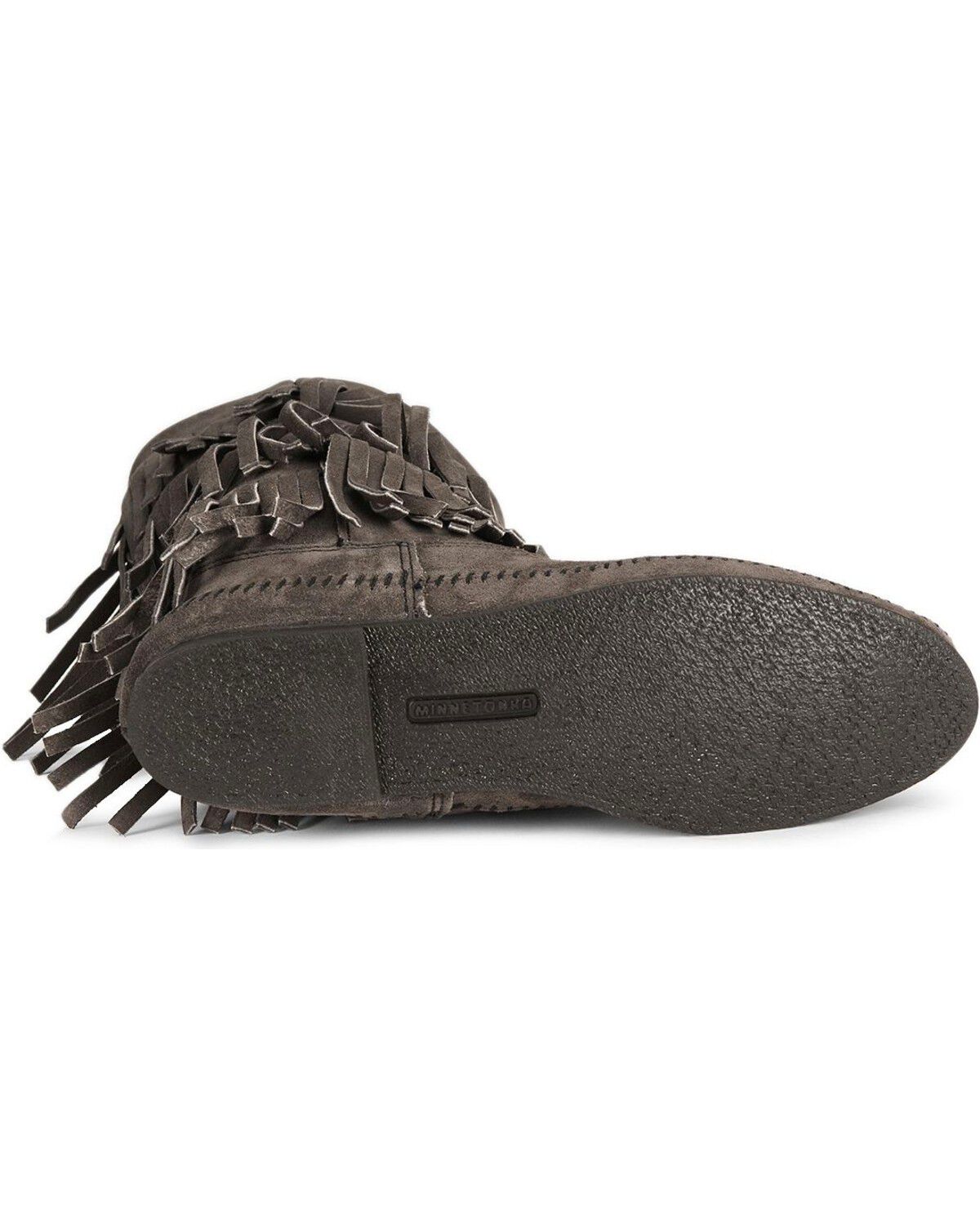 Image #5 - Minnetonka Women's Three Layer Fringe Boots, Grey, hi-res