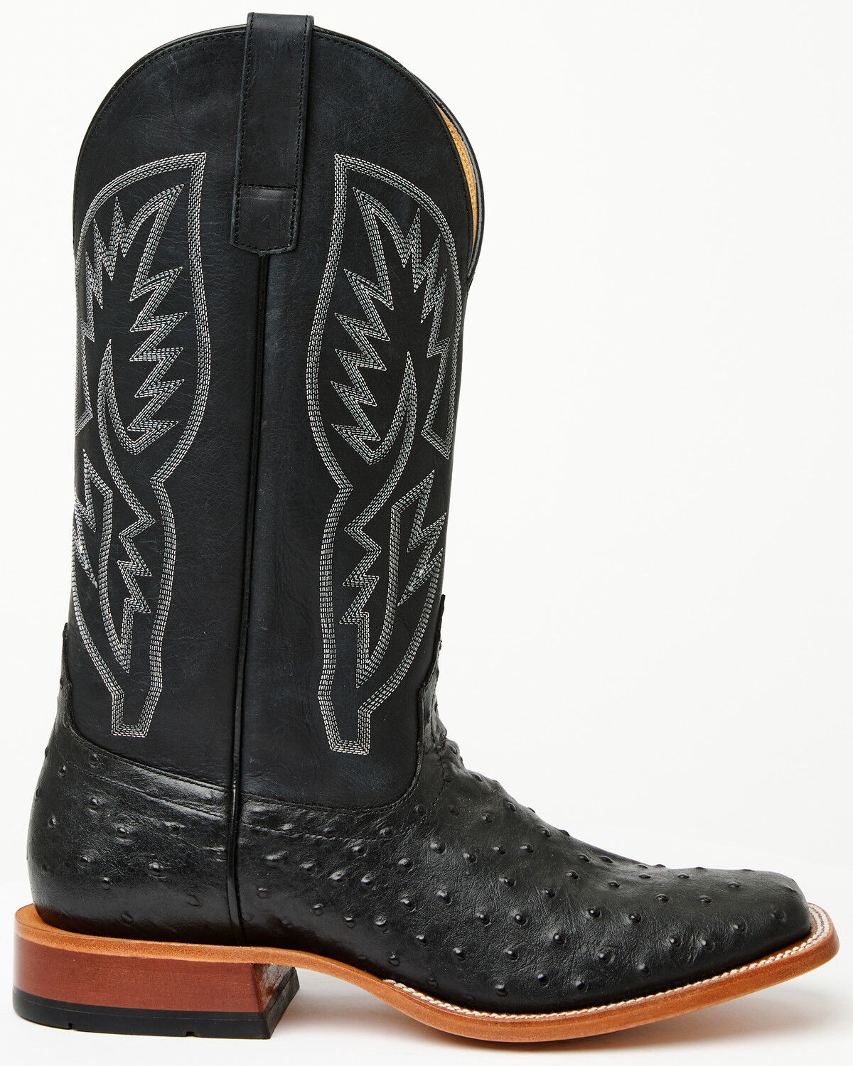 Image #2 - Horse Power Men's Boot Barn Exclusive Ostrich Print Tall Western Boots - Broad Square Toe, Black, hi-res
