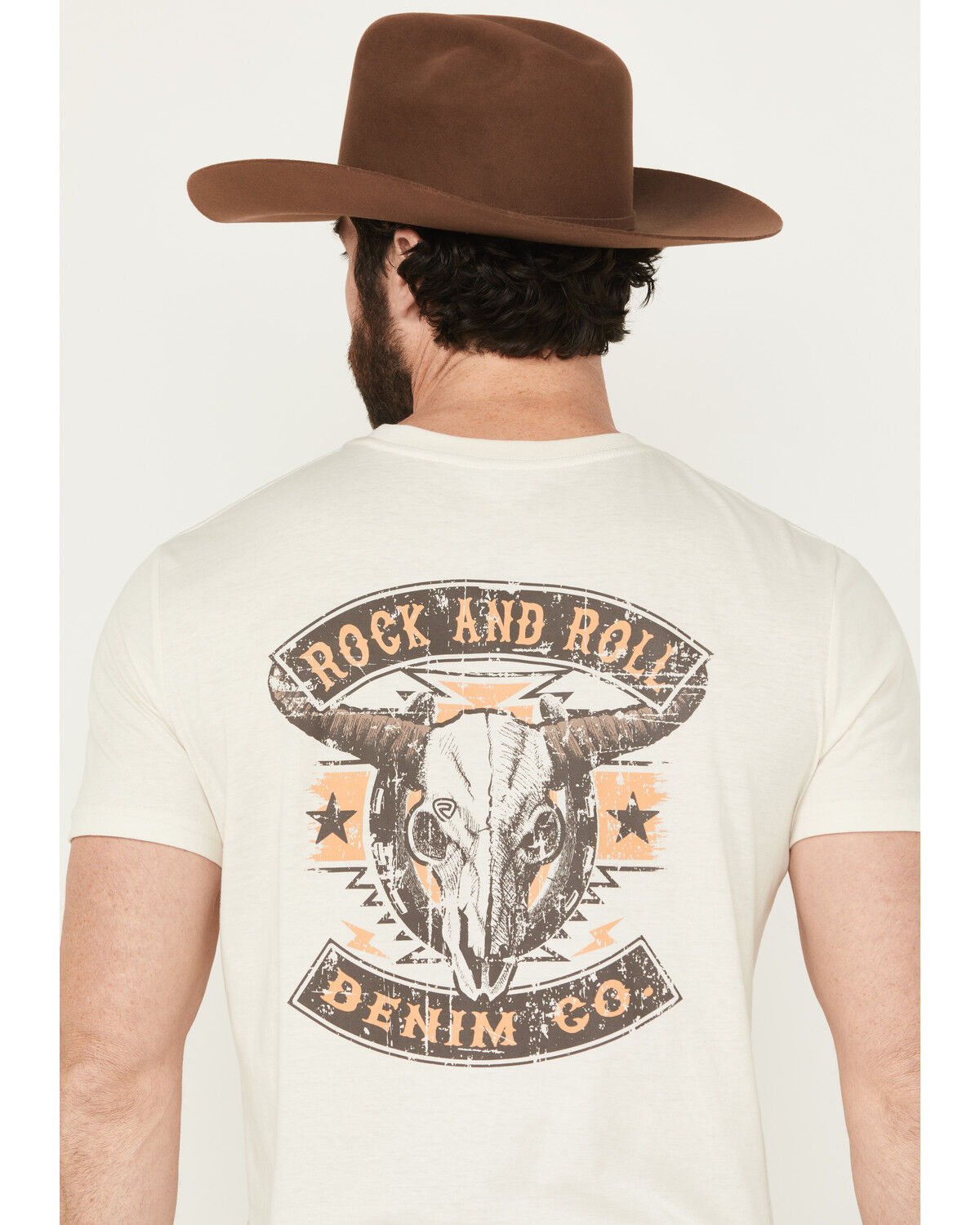 Product Name:  Rock & Roll Denim Men's Longhorn Skull Short Sleeve Graphic T-Shirt
