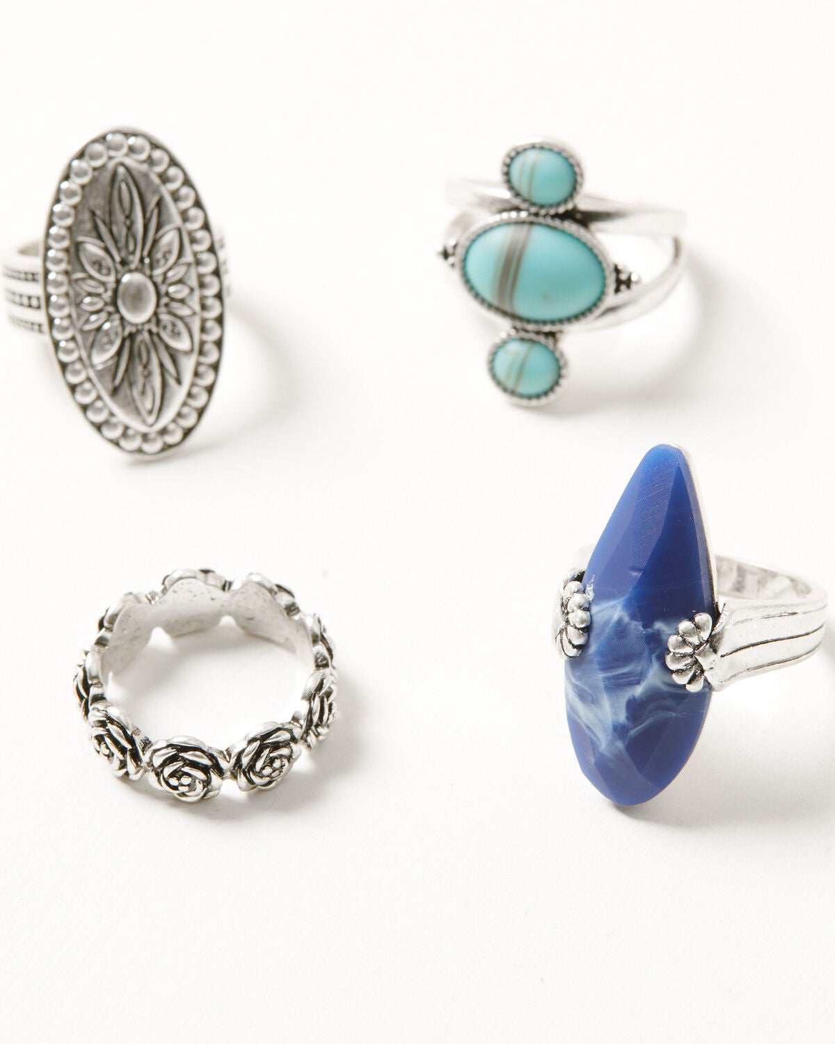 Image #1 - Lainey Wilson Women's Ring Set - 4 Piece, Silver, hi-res