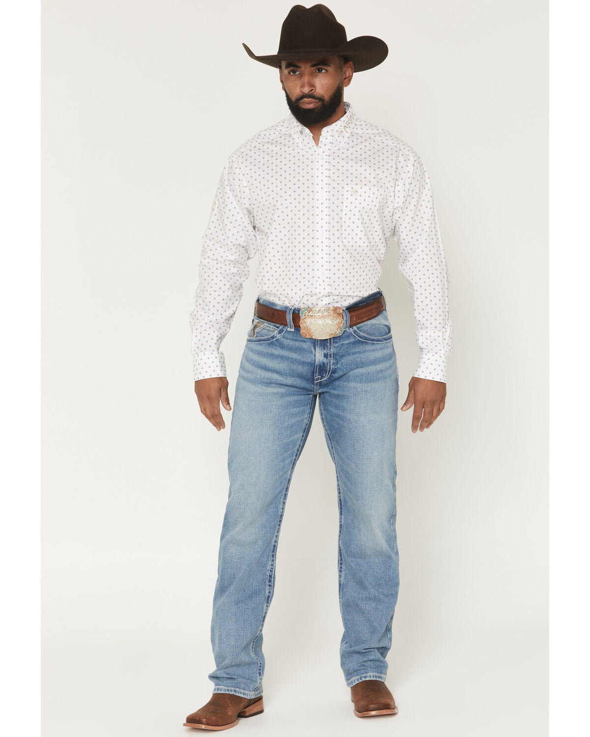 Ariat Men's M2 Flynn Rory Light Wash Relaxed Bootcut Stretch Denim Jeans, Light Wash, hi-res