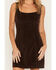Image #3 - Ashley Women's Sleeveless Strap Open Back Corduroy Mini Dress, Brown, hi-res