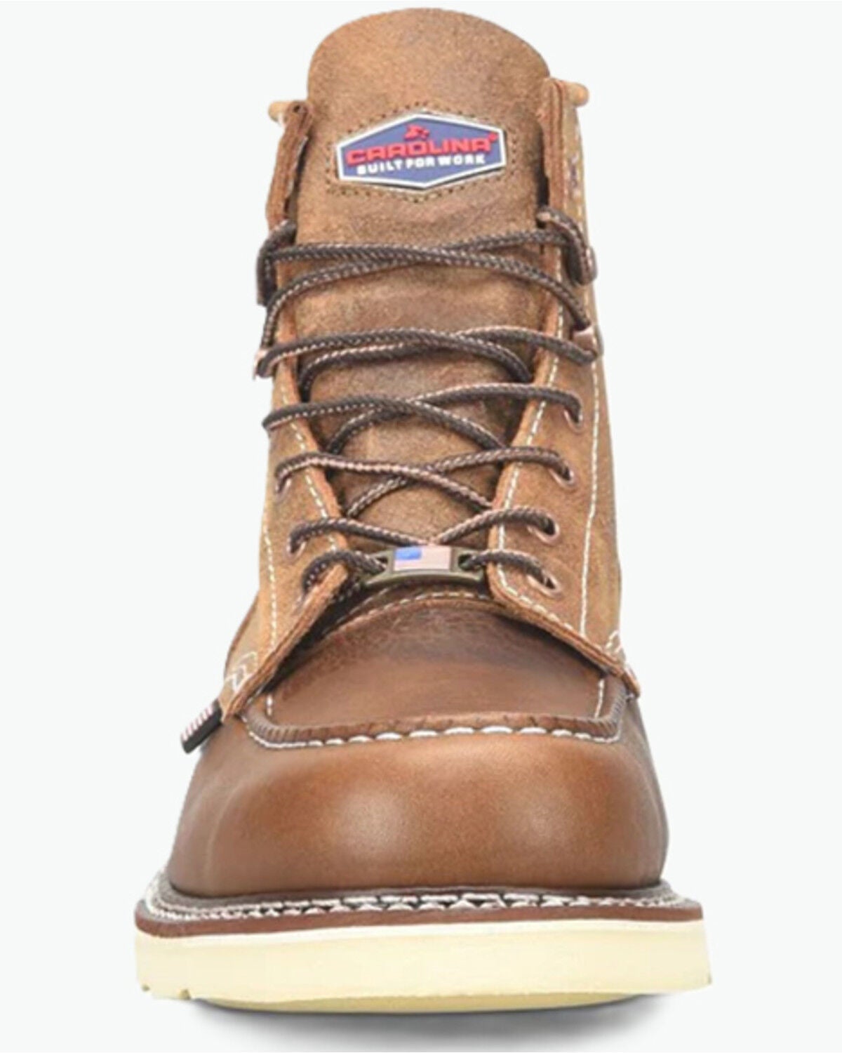 Image #4 - Carolina Men's AMP 6" Roughout Moc Wedge Work Boots - Soft Toe, Brown, hi-res