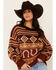 Image #1 - Wrangler Retro Women's Horseshoe Southwestern Print Sweater, Brown, hi-res