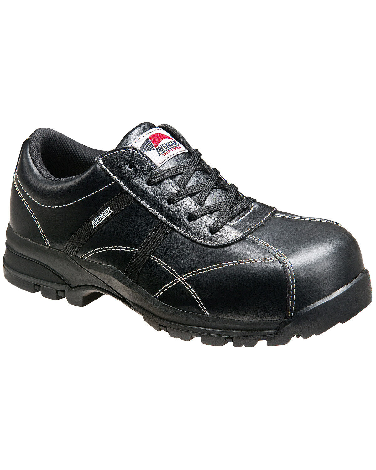 Image #1 - Avenger Women's Oxford Work Shoes - Composite Toe, Black, hi-res