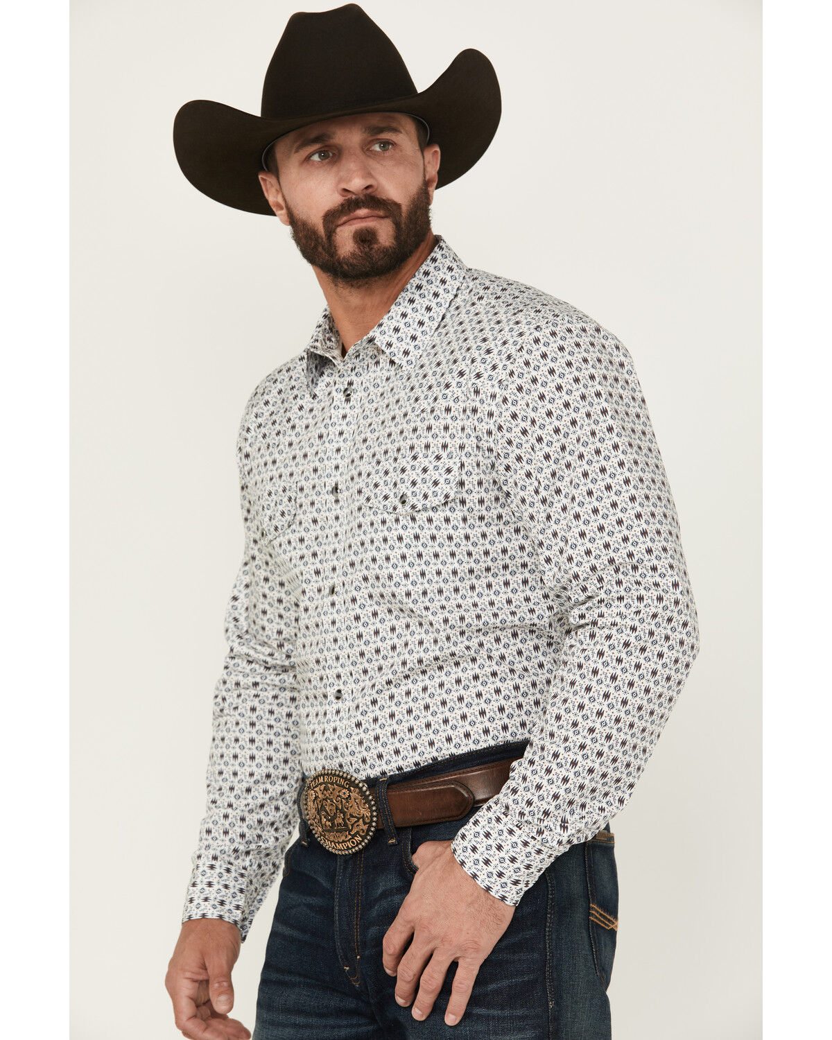 Product Name:  Gibson Trading Co Men's Star Dust Geo Print Long Sleeve Snap Stretch Western Shirt