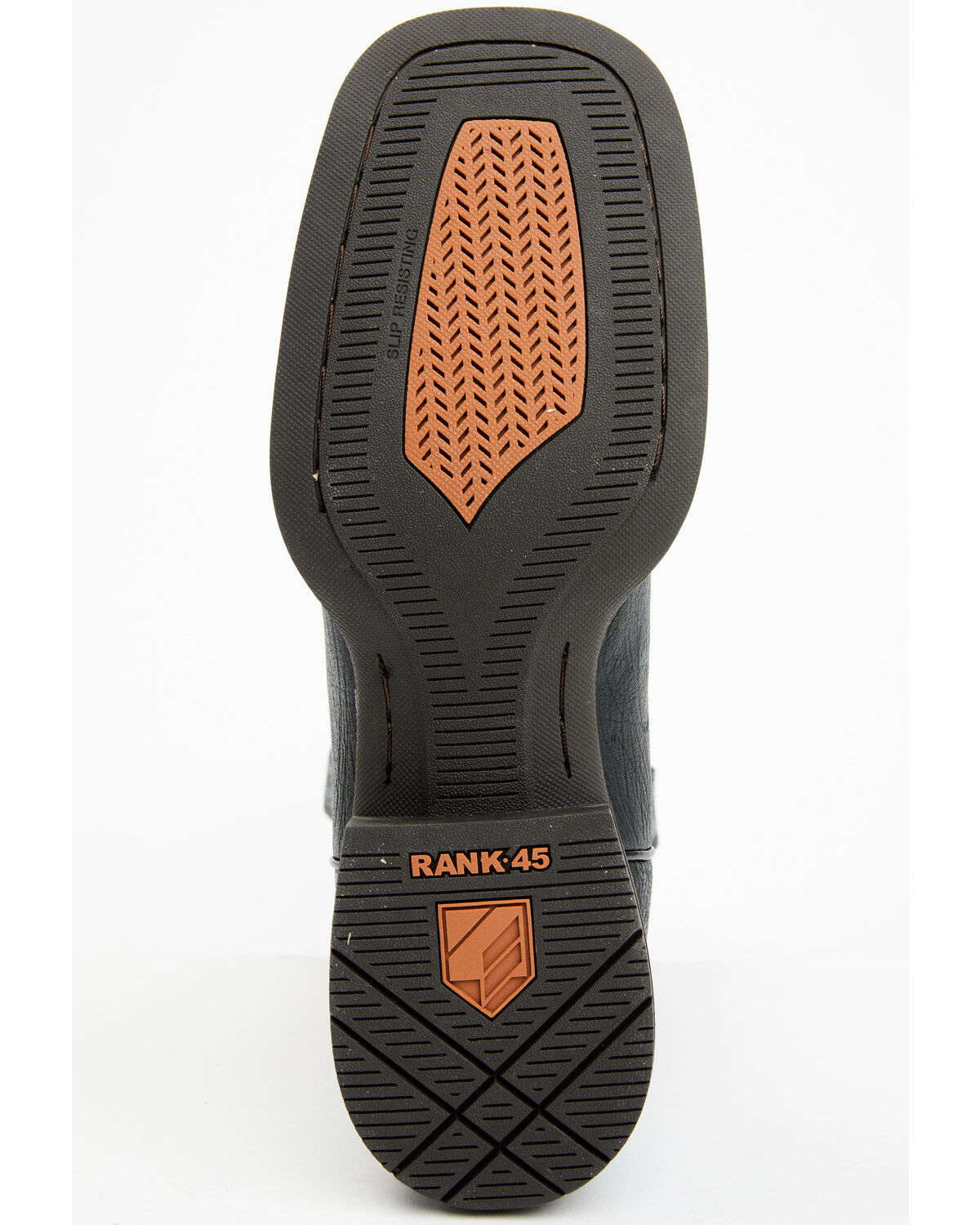 Image #7 - RANK 45® Men's Warrior Performance Western Boots - Broad Square Toe, Black/brown, hi-res