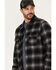 Image #2 - Brothers and Sons Men's Wool Full Zip Plaid Print Jacket, Black, hi-res