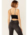 Fornia Women's Seamless Floral Bralette , Black, hi-res