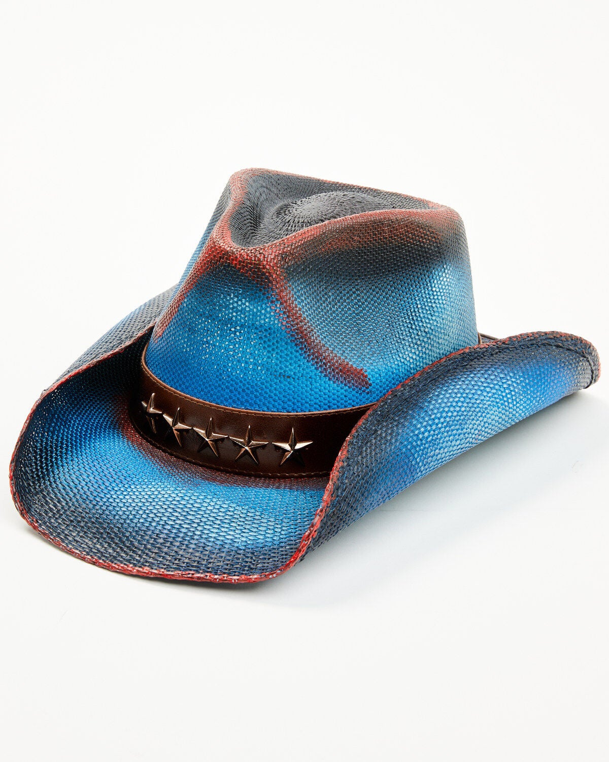 Shyanne Women's Rock Springs Straw Cowboy Hat, Red/white/blue, hi-res