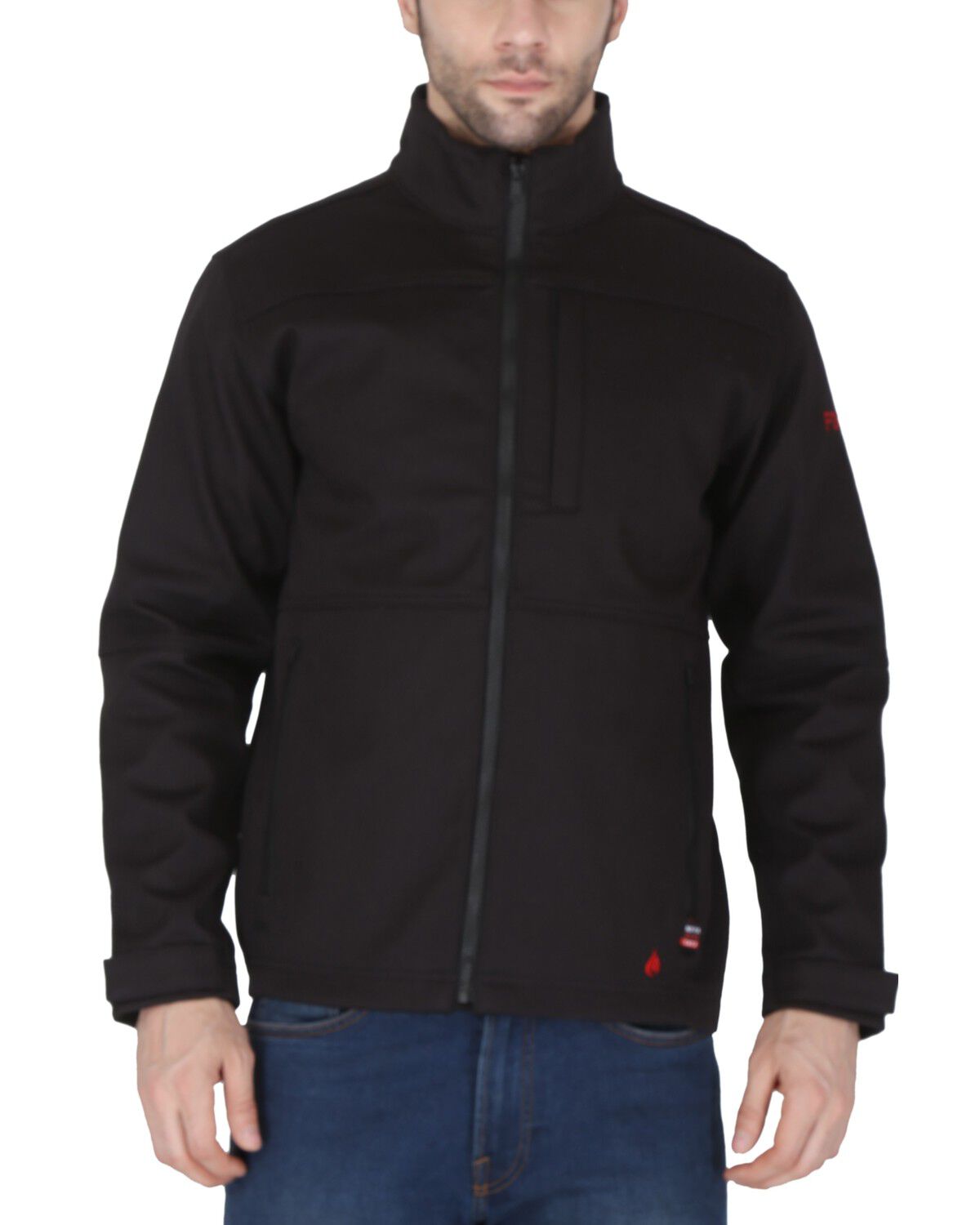 Image #1 - Forge Workwear Men's FR Ripstop Softshell Jacket, Black, hi-res