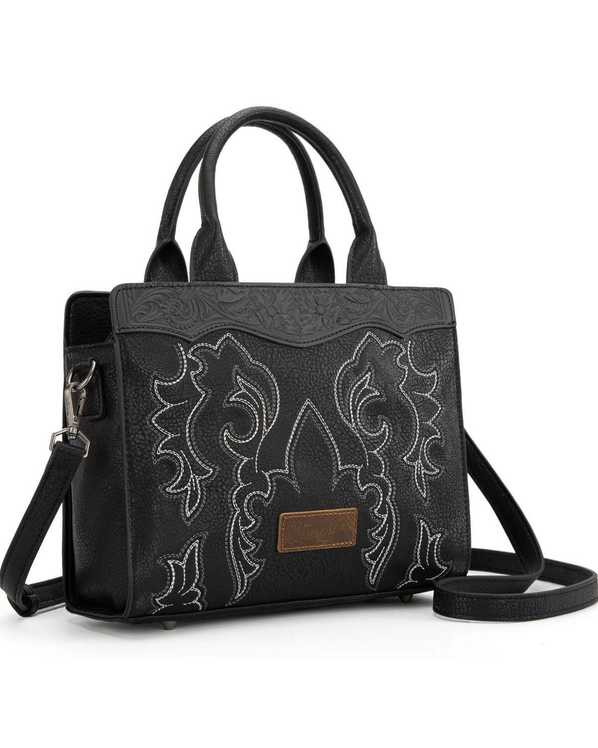 Image #2 - Wrangler Women's Jessie Embroidered Crossbody Tote, Black, hi-res