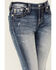 Image #4 - Miss Me Women's Medium Wash Geometric Braid Mid Rise 34" Bootcut Stretch Denim Jeans, Medium Wash, hi-res
