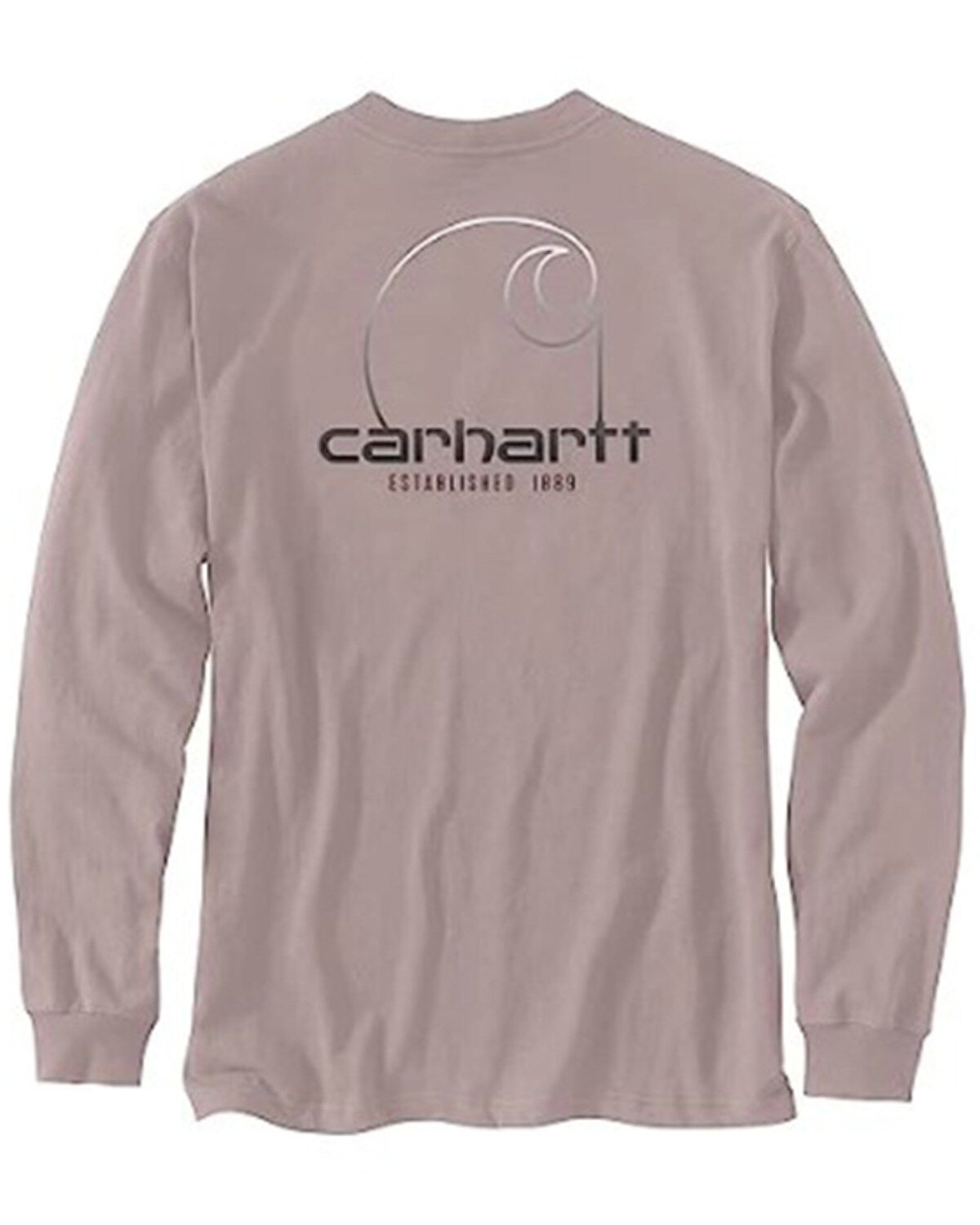Image #1 - Carhartt Men's Loose Fit Heavyweight Long Sleeve Pocket Work T-Shirt, Tan, hi-res