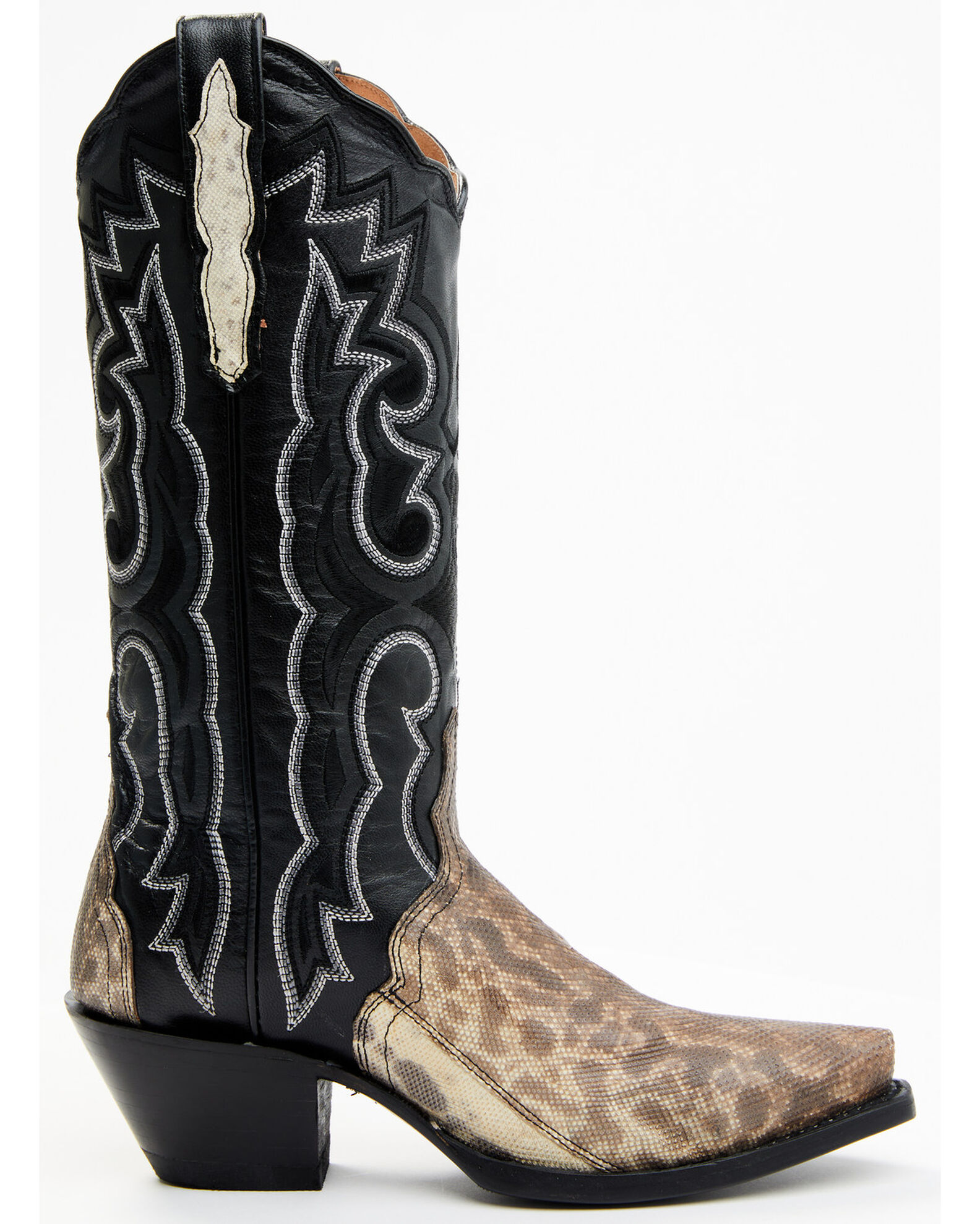 Snakeskin cowboy booties top