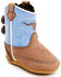 Image #1 - Boot Barn Infant Boys' Longhorn Poppet Boots- Round Toe, Brown/blue, hi-res