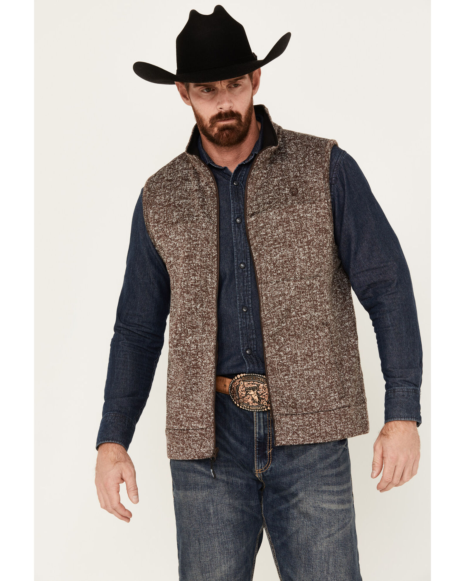 George Strait by Wrangler Men s Zip Logo Vest Boot Barn