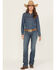 Image #2 - Wrangler Women's Mae Premium Patch Boot Cut Jeans, Blue, hi-res