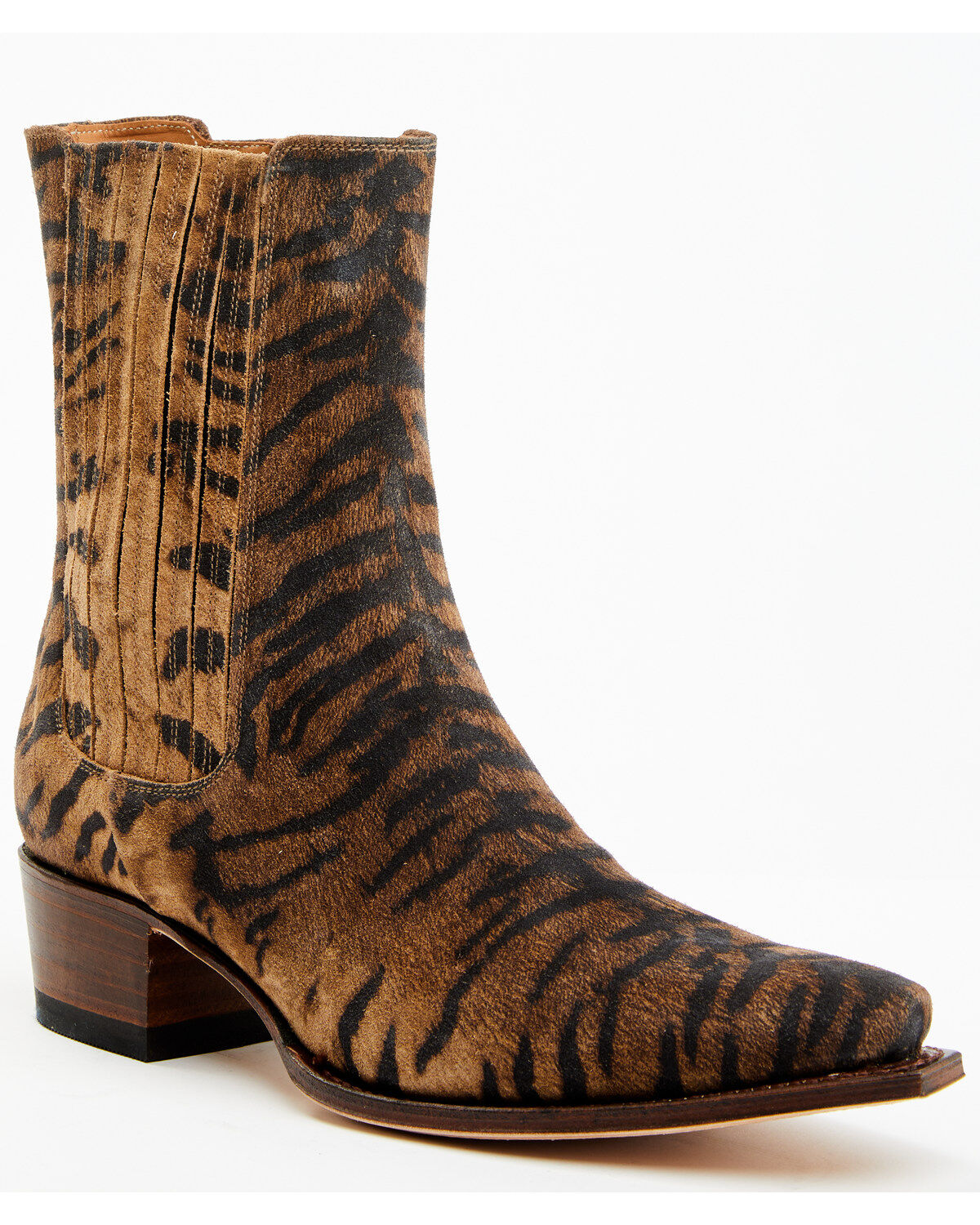 Image #1 - Sendra Women's Tiger Print Western Booties - Snip Toe, , hi-res