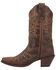 Laredo Women's Stella Leopard Print Inlay Studded Western Boots - Snip Toe, Brown, hi-res
