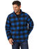 Image #1 - Wrangler Men's Plaid Sherpa 1/4 Zip Pullover , Blue, hi-res