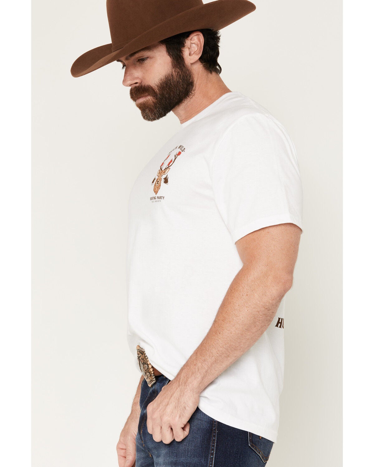 Image #3 - Riot Society Men's Buck Wild Short Sleeve Graphic T-Shirt, White, hi-res