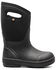 Image #2 - Bogs Boys' Classic II solid Waterproof Boots - Round Toe, Black, hi-res