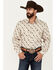Panhandle Select Men's Medallion Print Long Sleeve Snap Western Shirt - Tall, Tan, hi-res