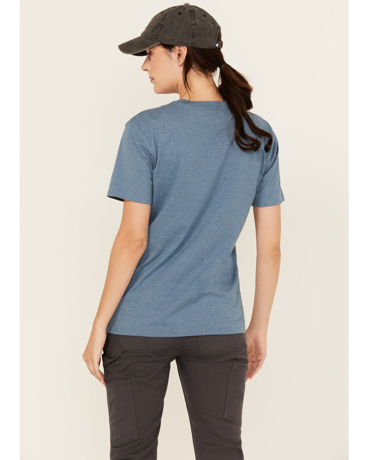 Image #4 - Carhartt Women's Loose Fit Heavyweight Short Sleeve Work Tee, Light Blue, hi-res