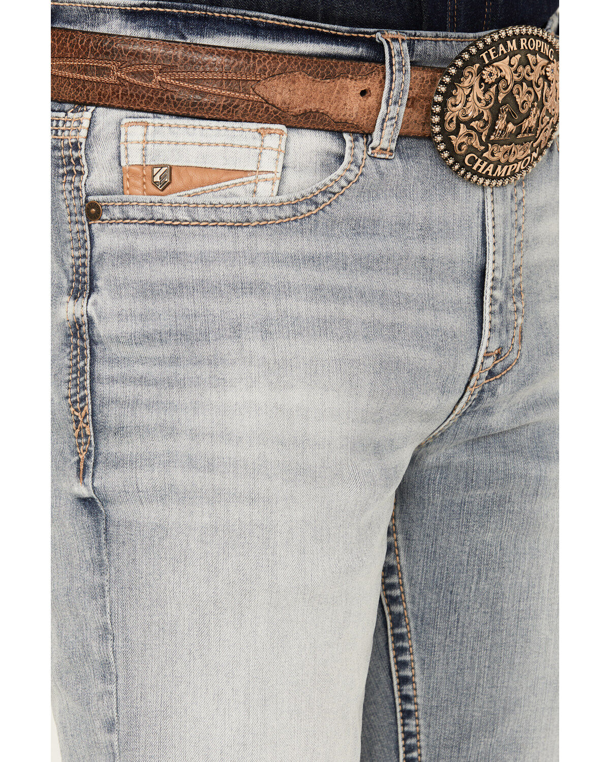 Image #2 - RANK 45® Men's Ringo Wash Ambush Slim Straight Performance Stretch Denim Jeans, Blue, hi-res