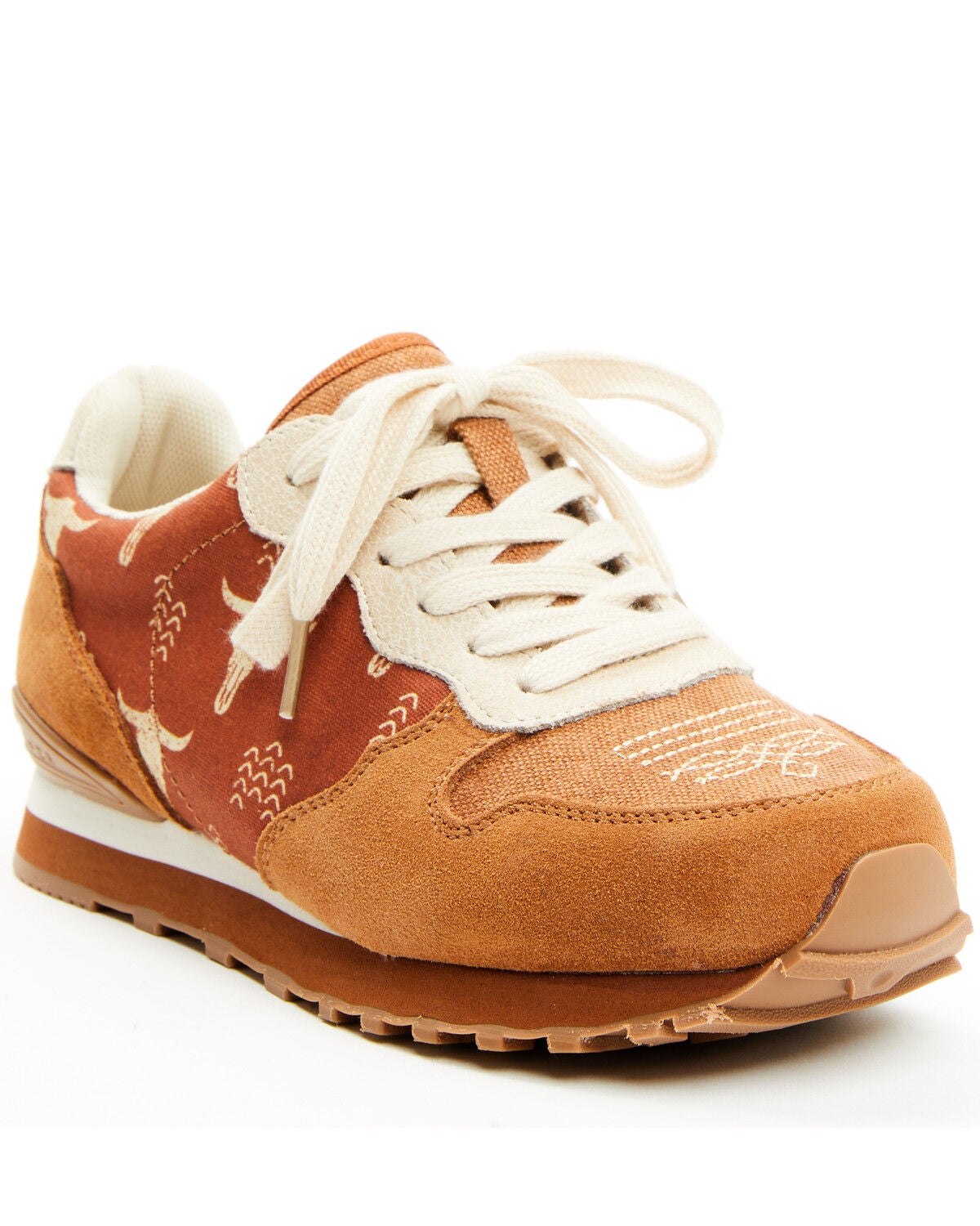 Roper Women's Giddy Up Longhorn Casual Shoes, Brown, hi-res