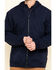 Hawx Men's FR Zip Up Fleece Hooded Work Hoodie , Navy, hi-res