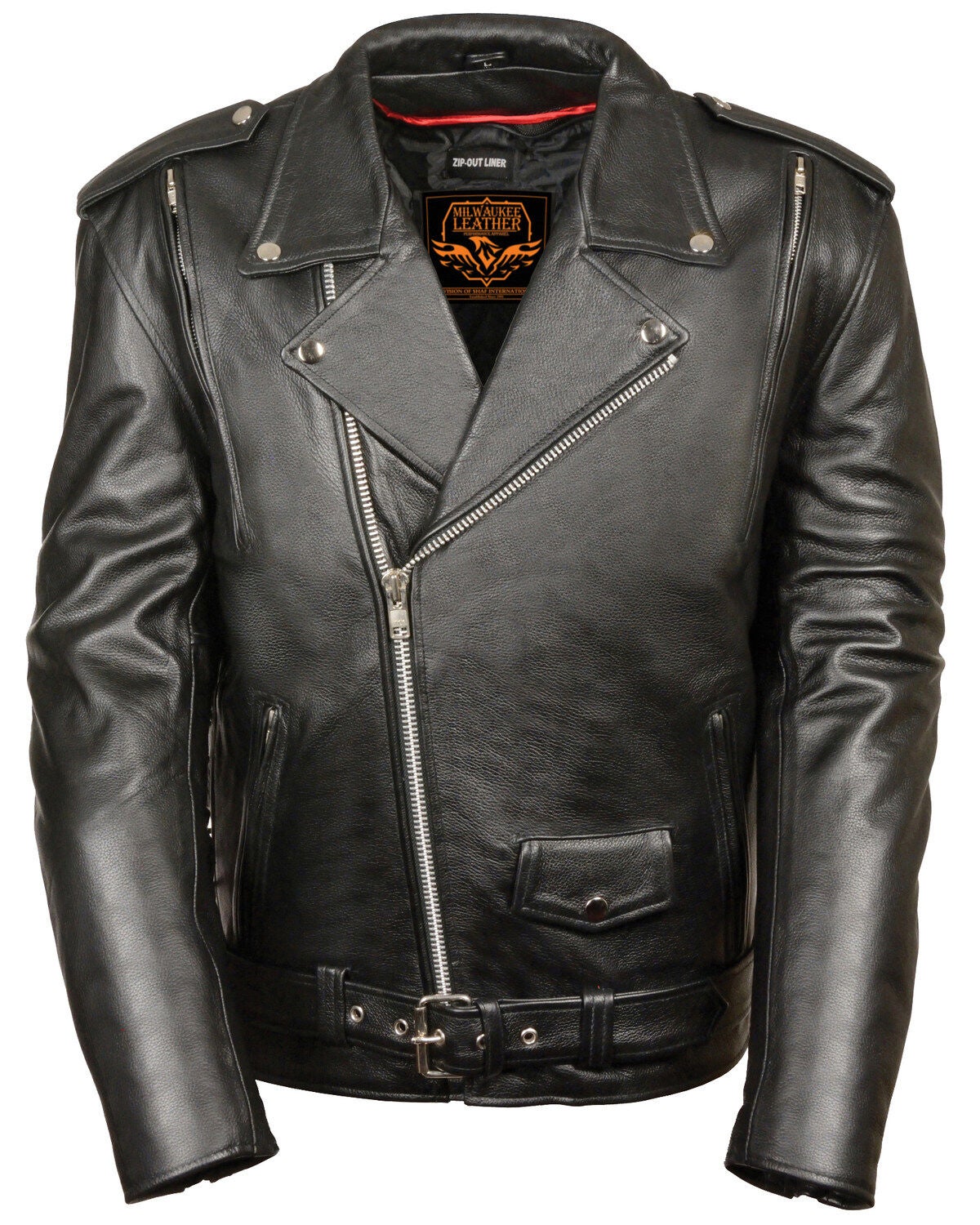 Milwaukee Leather Men's 4X Black Vented Side Lace Leather Motorcycle Jacket, Black, hi-res