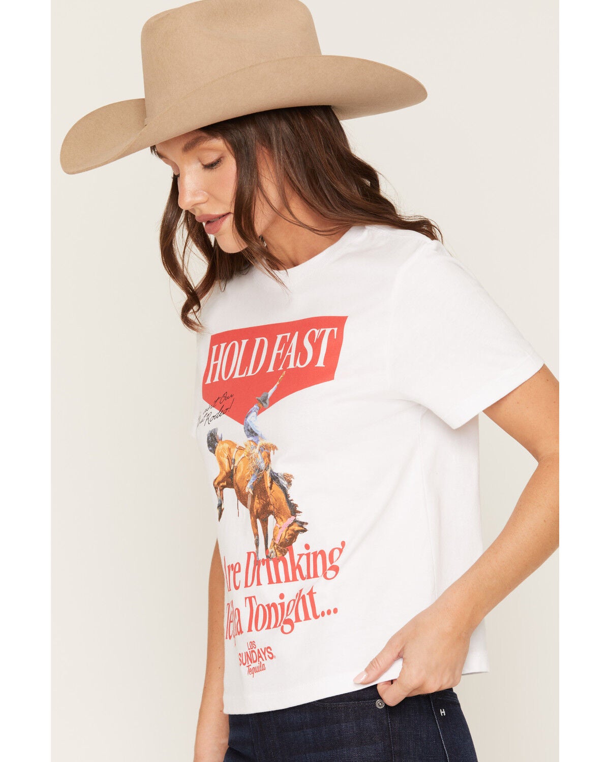 Image #2 - Los Sundays Women's Hold Fast Short Sleeve Graphic Tee, White, hi-res